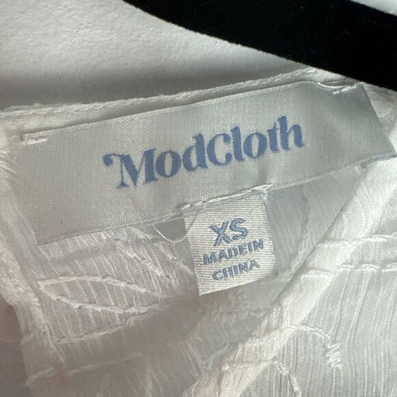 ModCloth Sz XS Just the Beginnings White Maxi Sheer Lace Overlay Dress NWT $199 - Picture 7 of 12